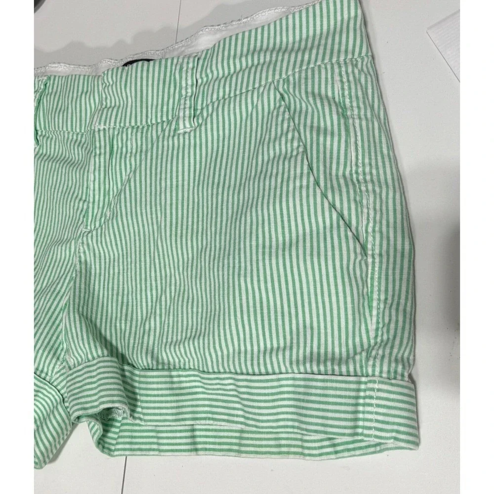 Women's‎ Dear John Classic Pin Striped Cuffed Green Shorts, Size 27